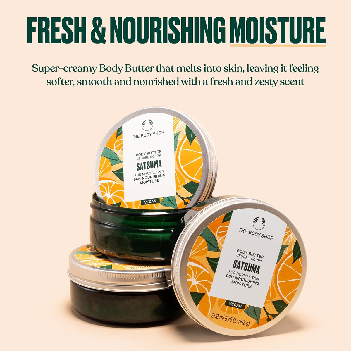 The Body Shop Body Butter | 96Hr Nourishing Moisture, for Dry Skin, 6.4 Oz